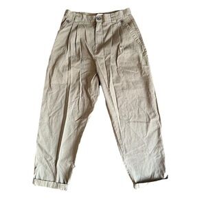 TOPSHOP Pleated Front Pants Olive Green Khaki Slacks Size 8 Trousers